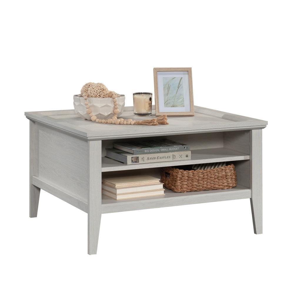 Sauder Larkin Ledge Coffee Table with Drawer, Glacier Oak Finish