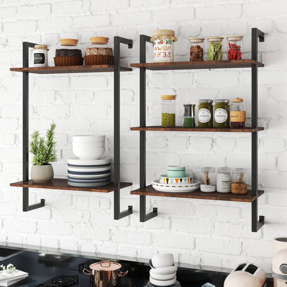 3 Tier and 2 Tier Bathroom Shelves Metal, Wood Hanging Storage Bookshelf