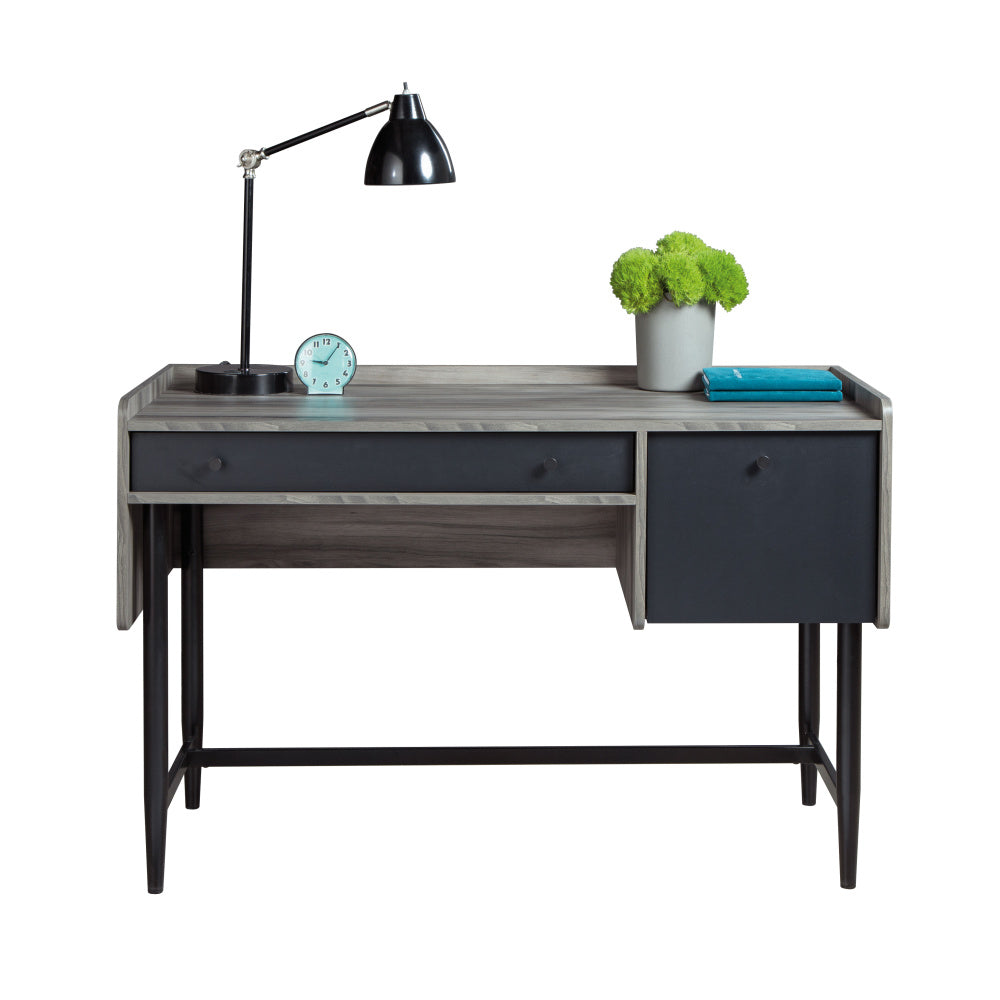 Sauder Harvey Park Modern Home Office Desk with Storage, Jet Acacia Finish