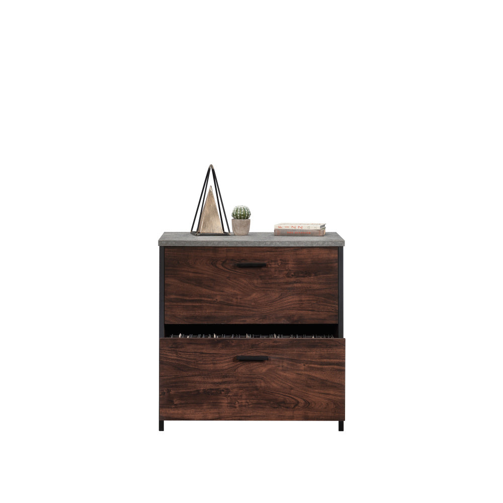 Sauder Market Commons Lateral File, Rich Walnut Finish