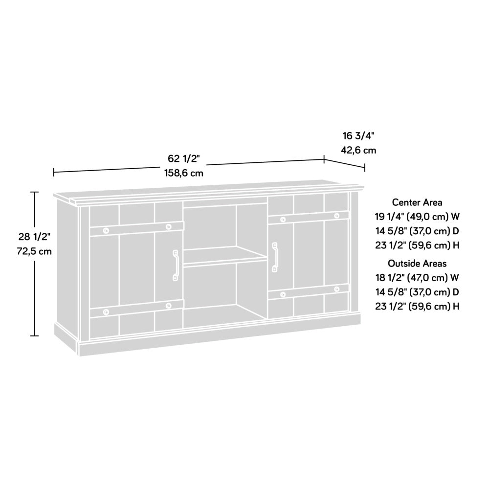 Sauder Select Sliding Door TV Credenza Pebble Pine