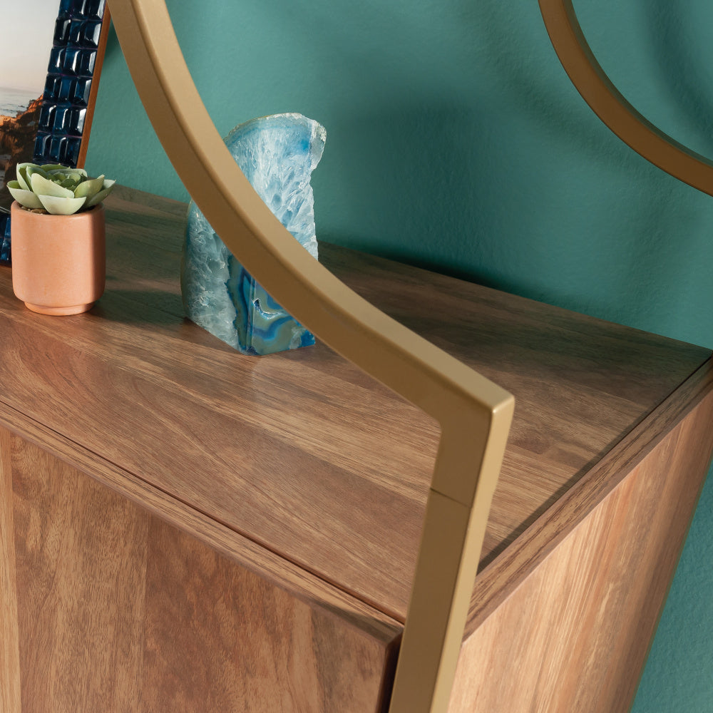 Sauder International Lux Cabinet in a Sindoori Mango Finish