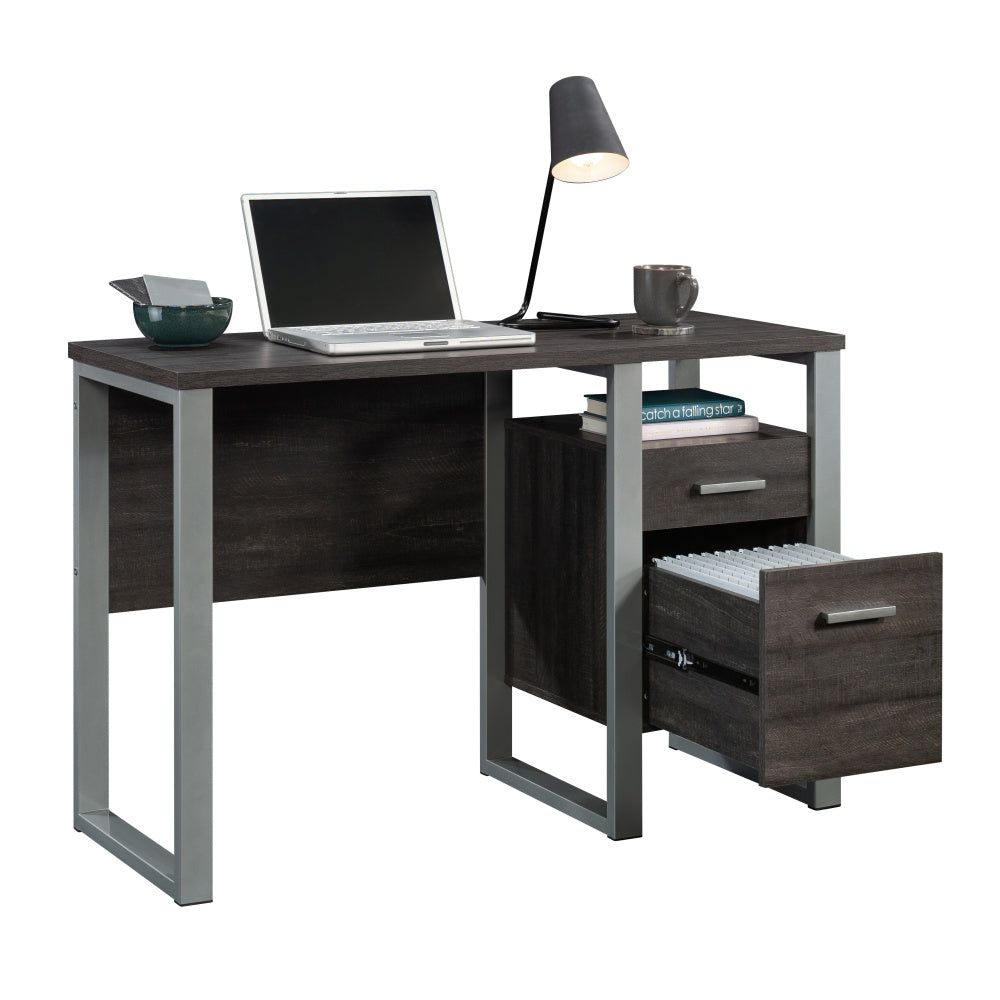 Sauder Rock Glen Single Pedestal Desk, Blade Walnut Finish