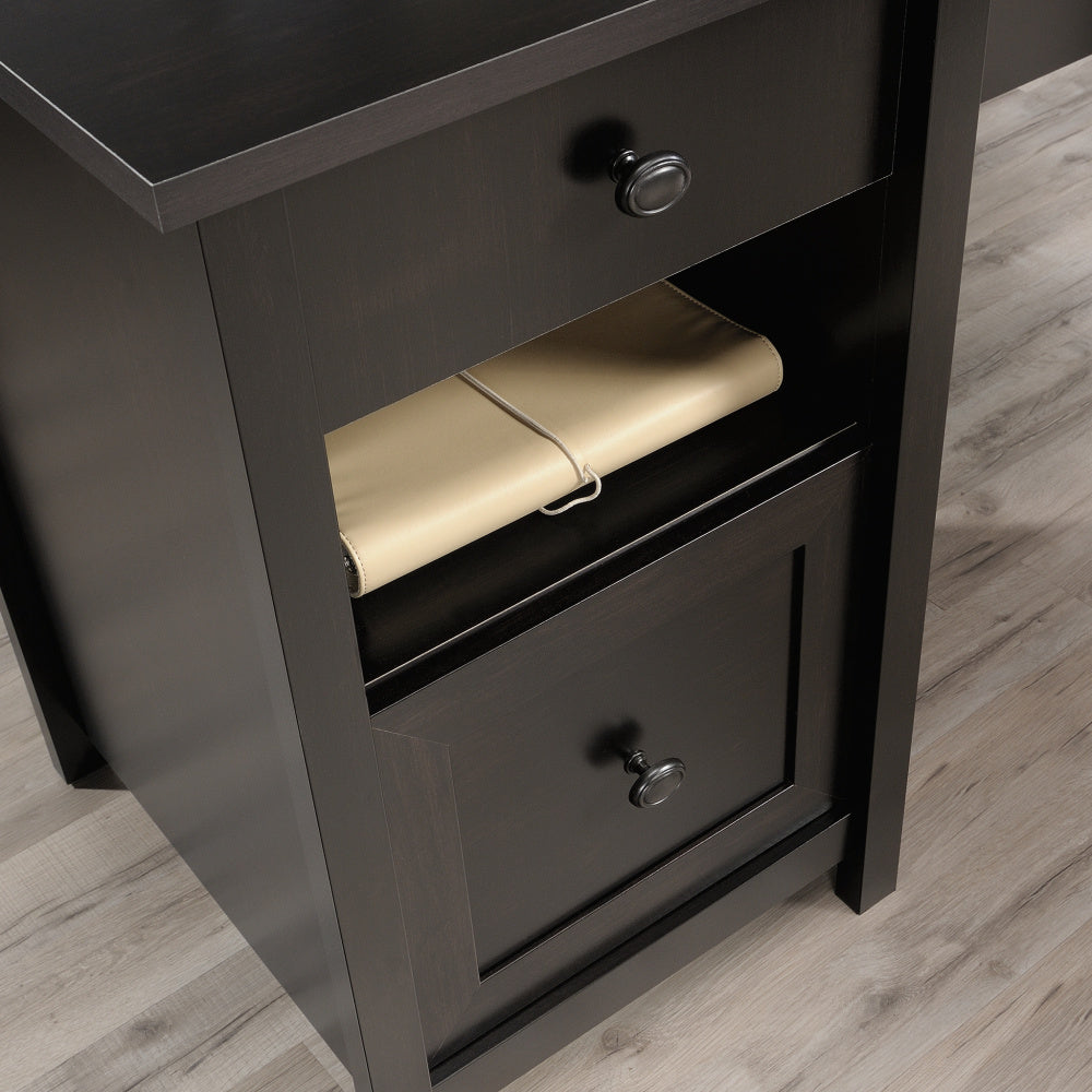 Sauder County Line L-Desk, Estate Black Finish