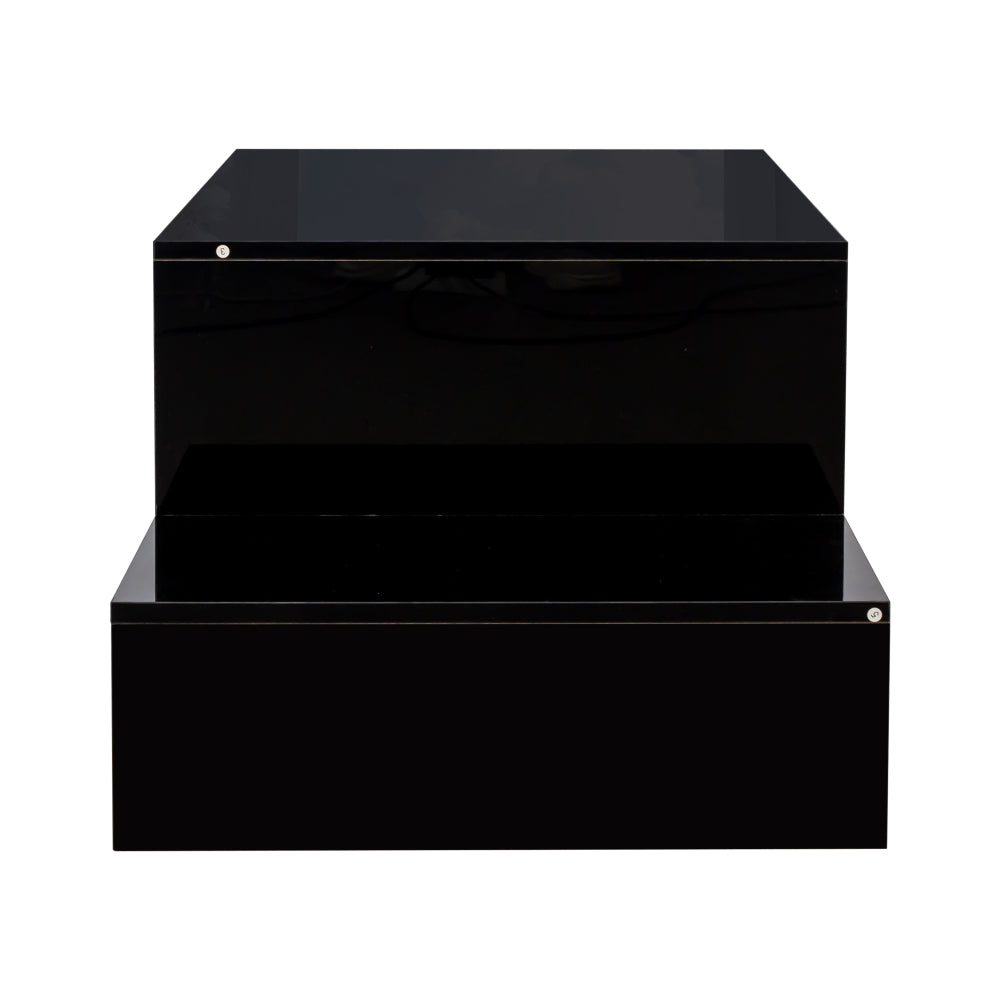 Coffee table with unique architectural shape,black