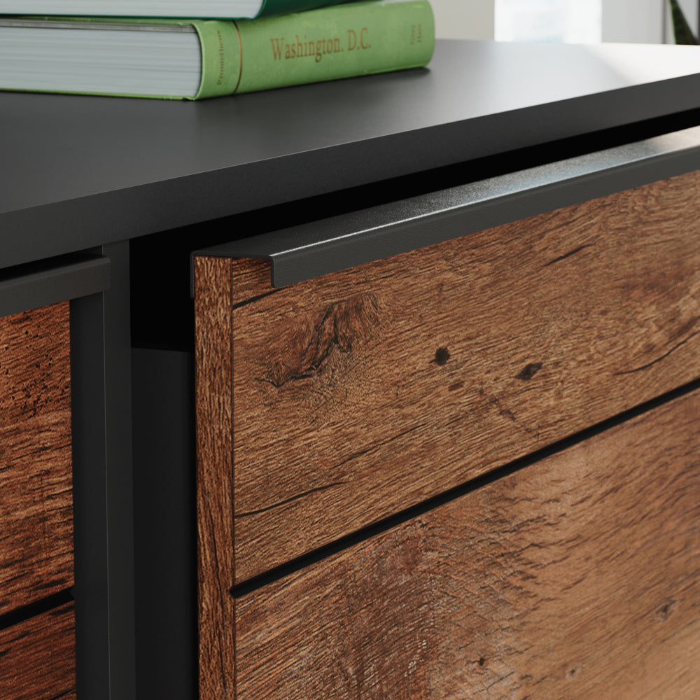 Boulevard Café 6-Drawer Dresser Black with Vintage Oak