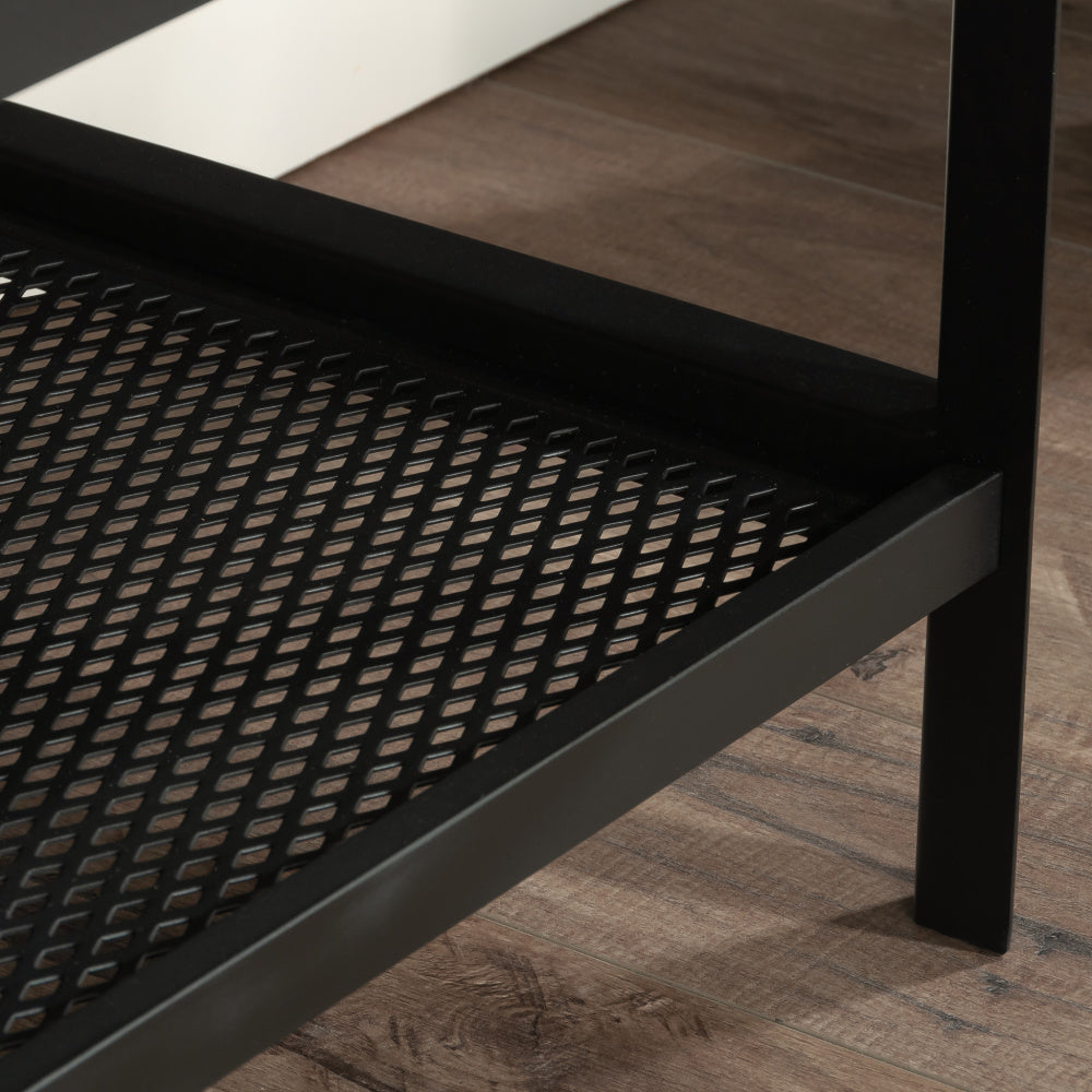 Sauder Carell Furniture Engineered Wood and Metal Office Credenza in Barrel Oak