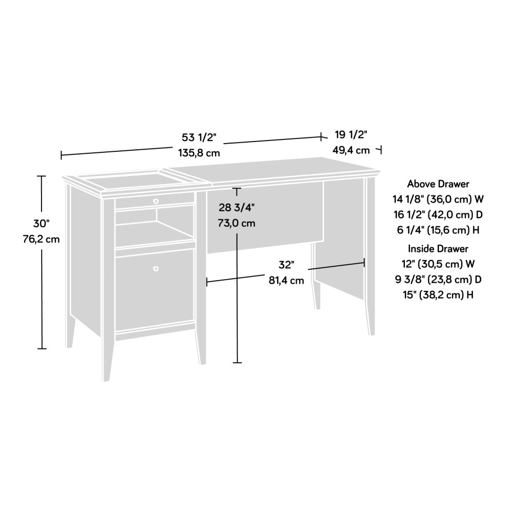 Larkin Ledge Single Pedestal Desk Glacier Oak