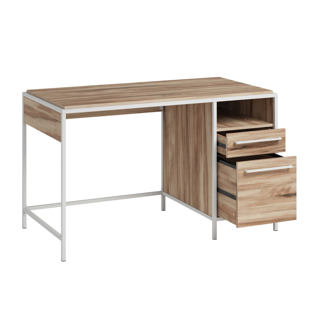 Sauder Nova Loft Home Office Desk with Drawers, Kiln Acacia