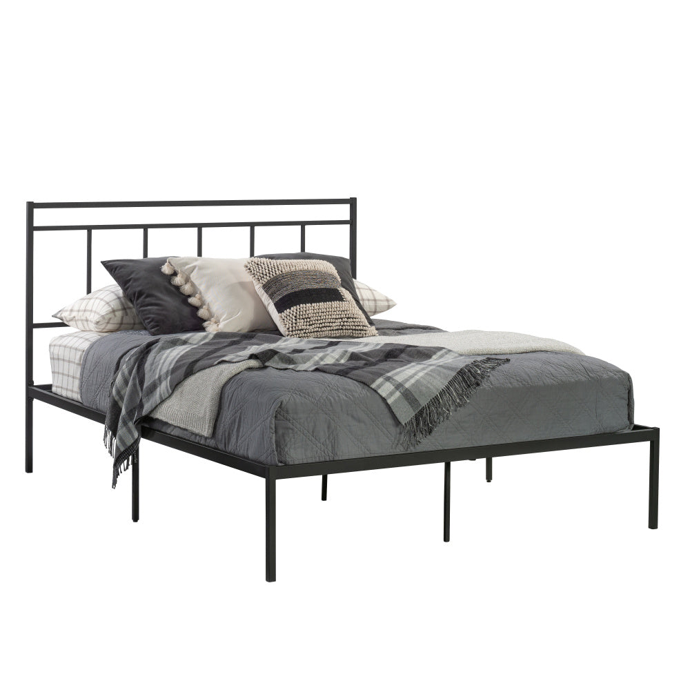 Queen Platform Bed With Headboard, Black finish