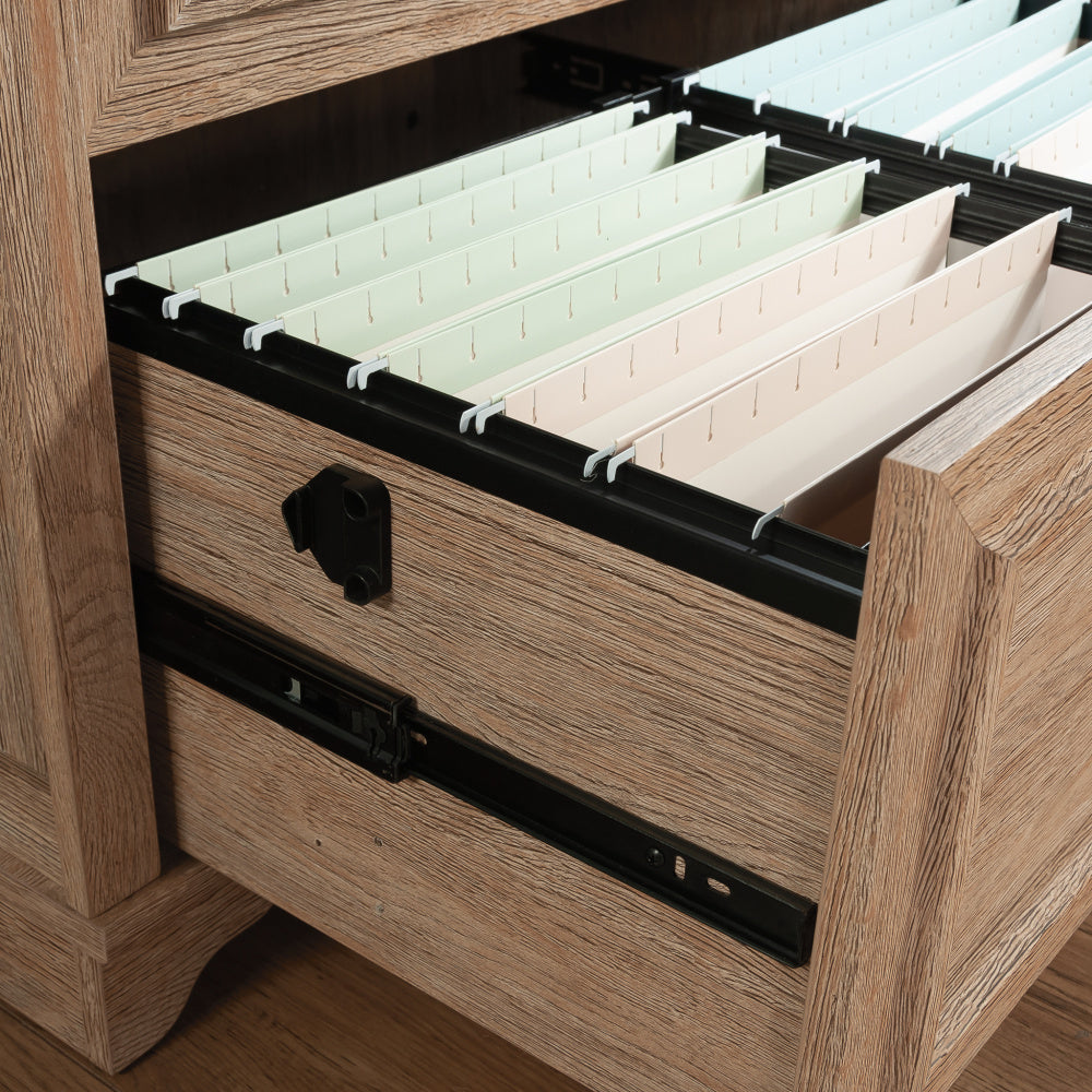 Sauder Rollingwood Lateral File, L: 31.5" x W: 20.0" x H: 29.76", Brushed Oak Finish