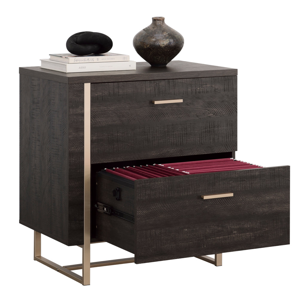 Sauder Walter Heights 28"W x 17-3/4"D Lateral 2-Drawer File, Blade Walnut