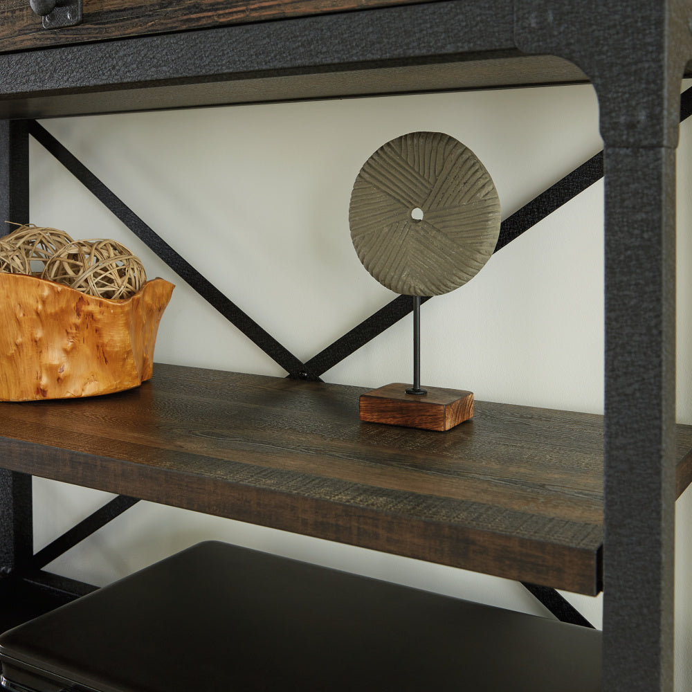 Sauder Steel River Commercial Office Hutch, Carbon Oak Finish