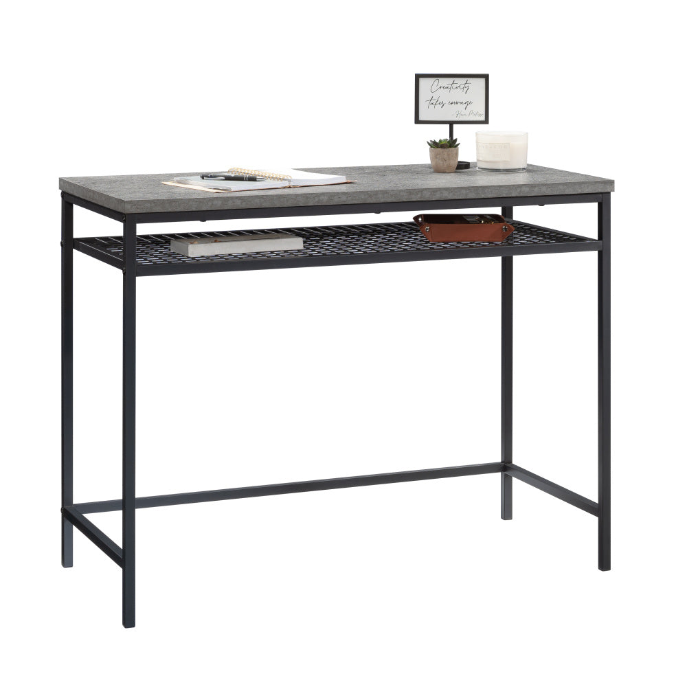 Sauder Market Commons Writing Desk with Storage, Slate Gray Finish