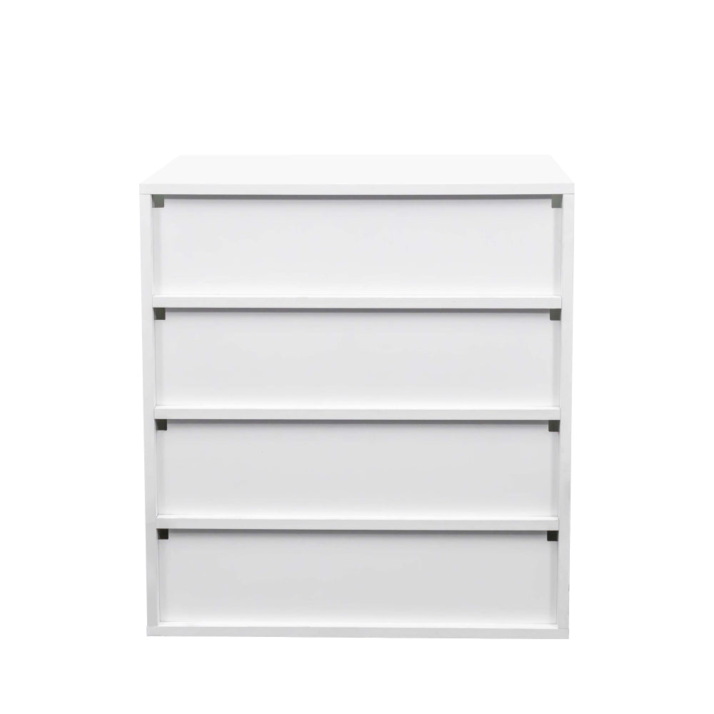 Shoe Box with RGB LED Light, Wooden Stackable Shoe Storage Box with Glass Door, Shoe Storage Bin Shoe Display Case for Sneakers (4 Tier-1)