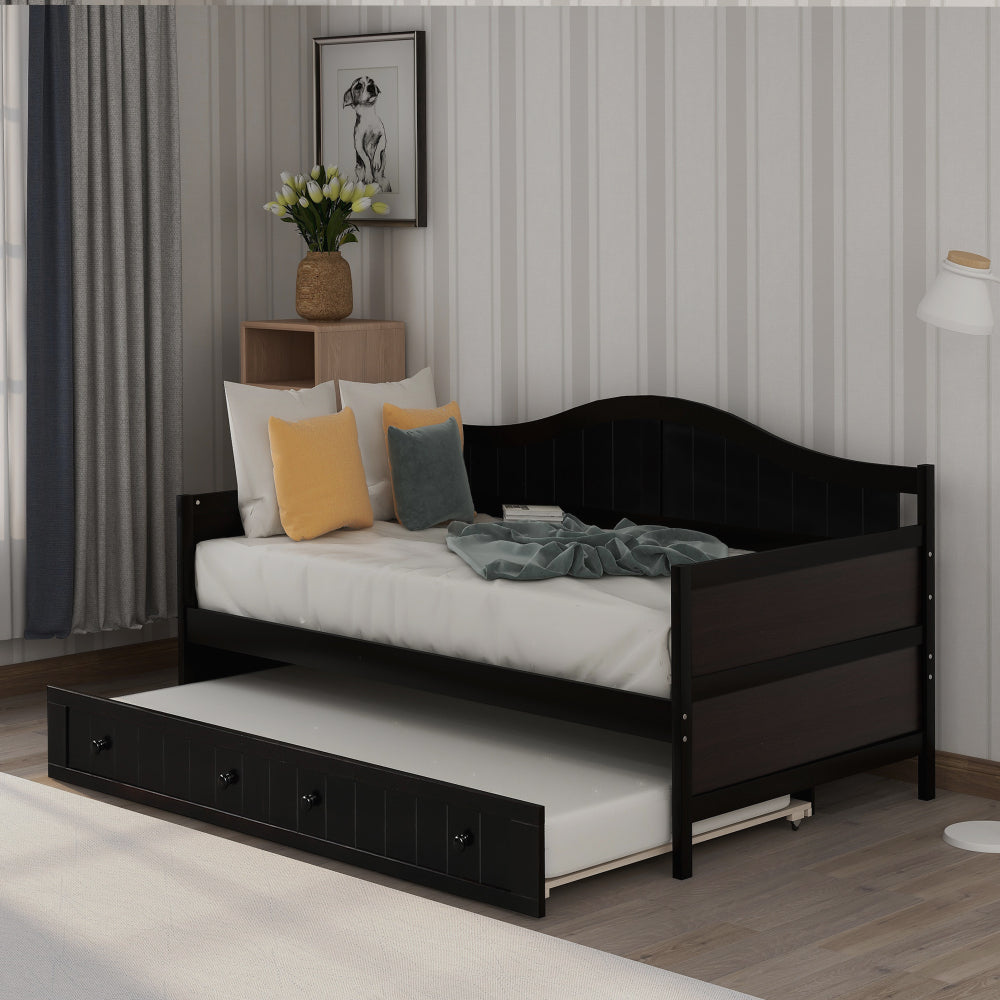 Twin Wooden Daybed with 2 drawers, Sofa Bed for Bedroom Living Room,No Box Spring Needed,White(OLD SKU:WF192860AAK)