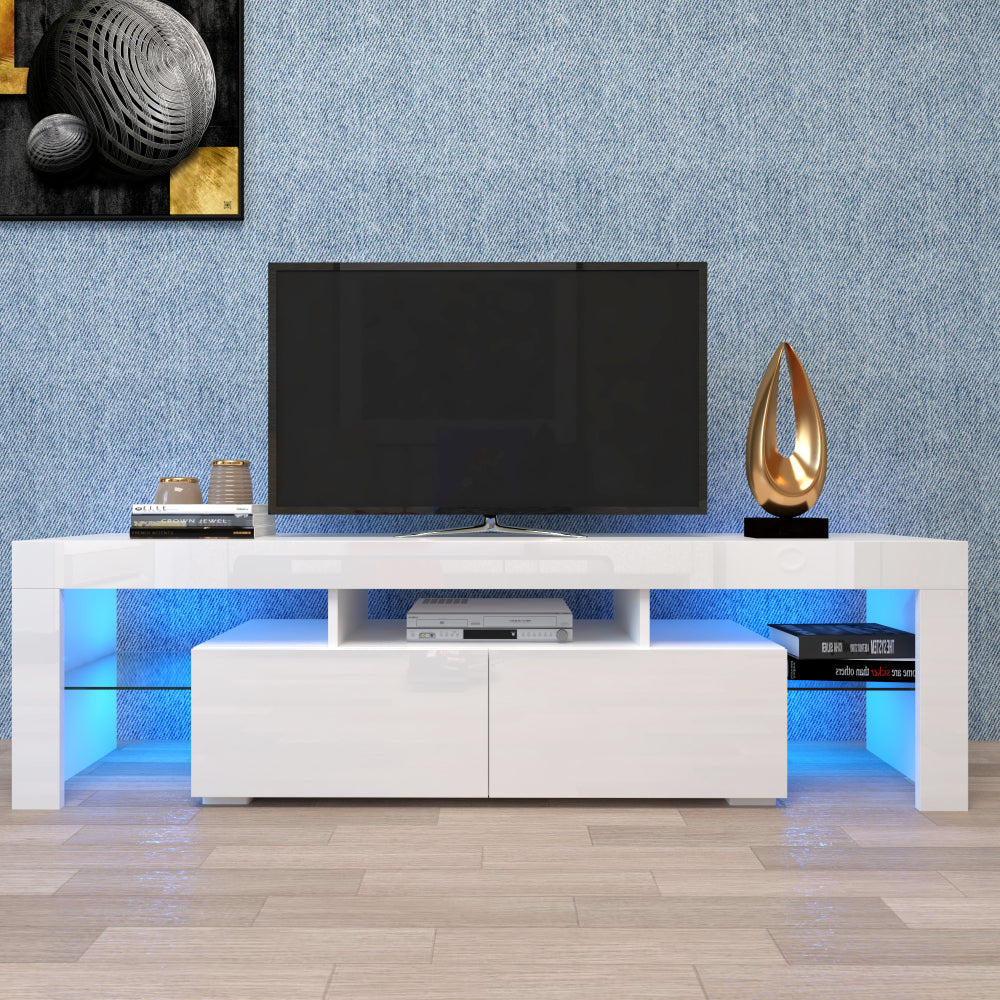 TV Stand Use in Living Room Furniture with 1 storage and 3 shelves Cabinet
