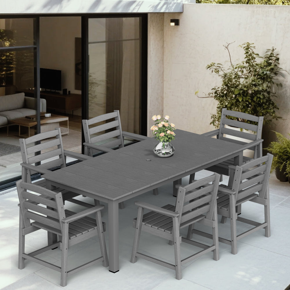 7-piece standard outdoor dining table and chairs, suitable for multiple scenes