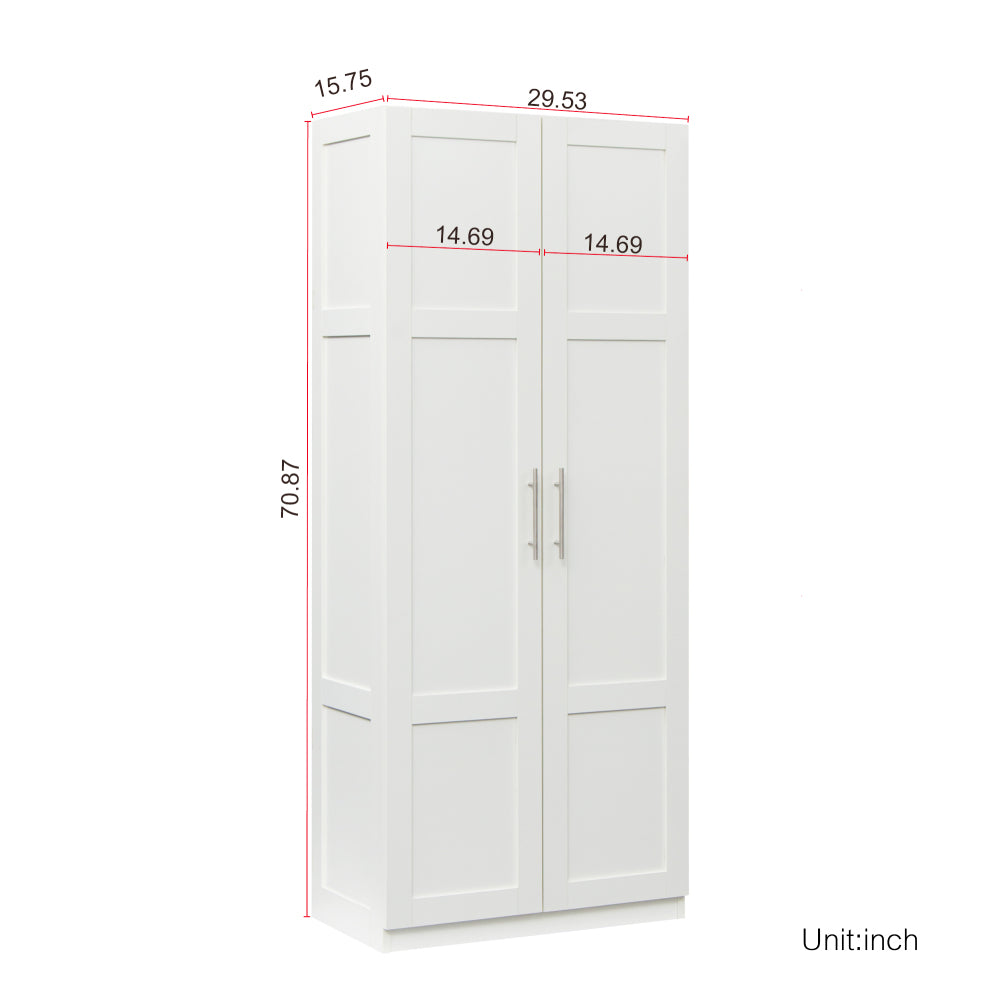 Pantry Cabinet, Kitchen Pantry Storage Cabinets with 2 Door and 3  Shelves, White Pantry Storage Cabinet, Cupboard for Kitchen, Dining Room and Living Room.