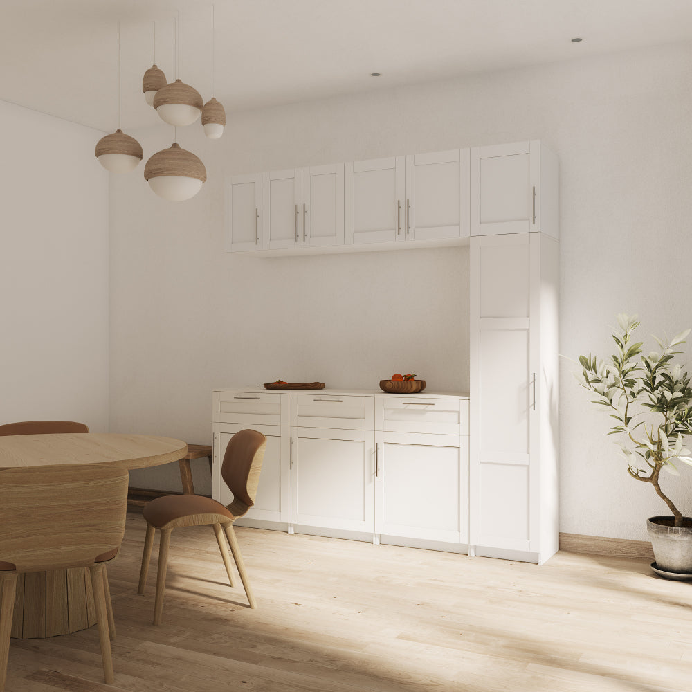 Stackable Wall Mounted Storage Cabinet, 15.75 "D x 35.43" W x 19.69 "H, White