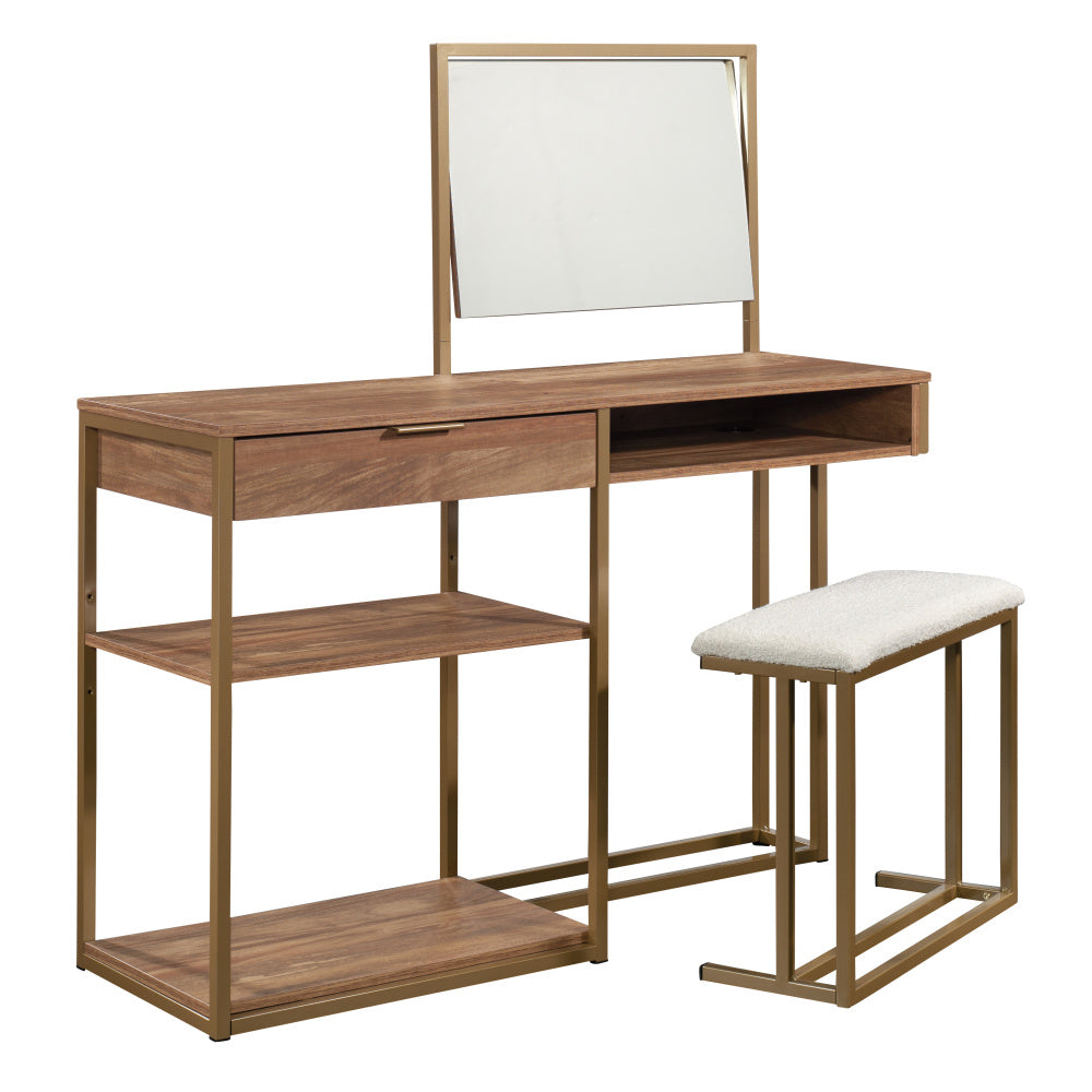Sauder International Lux Bedroom Vanity Sindoori Mango Finish