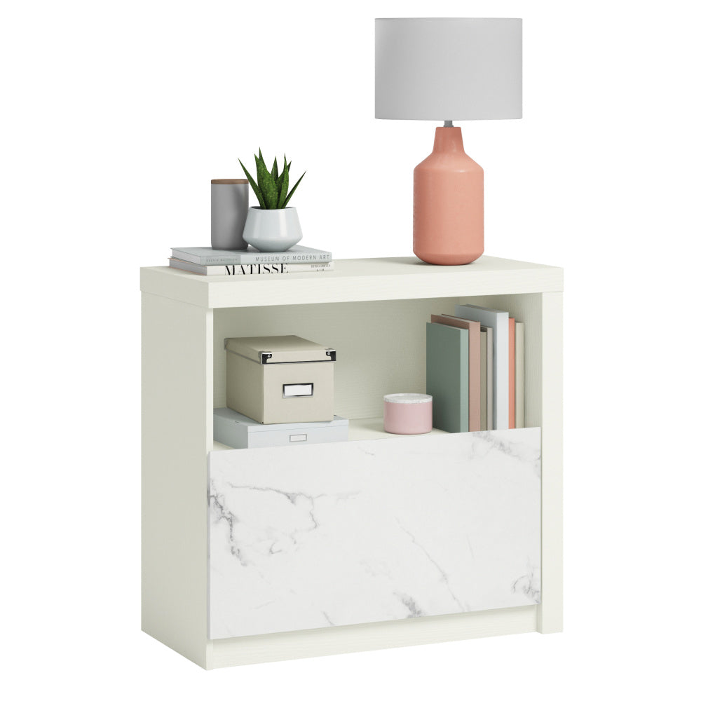 Sauder Hudson Court Lateral File Cabinet with Shelf, Pearl Oak Finish