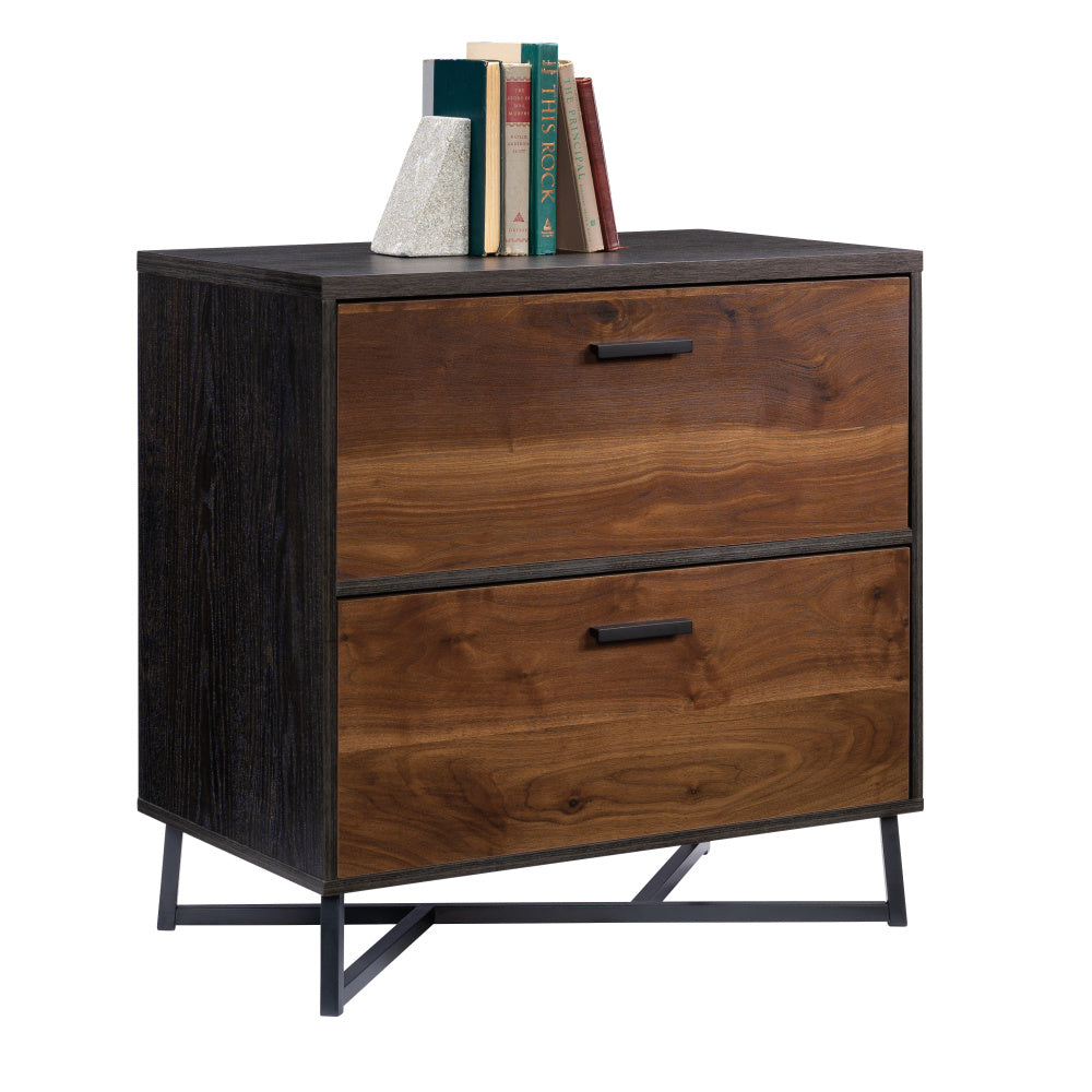 Sauder Canton Lane Engineered Wood/Metal Lateral File in Brew Oak