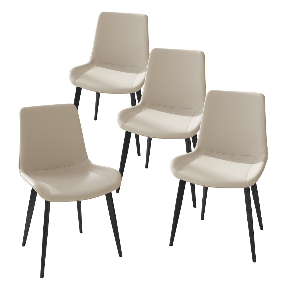 Dining Chairs 4PCS, Modern Kitchen & Dining Room Chairs, Upholstered Faux Leather Cushion Seat and Sturdy Metal Legs