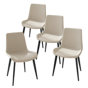 Dining Chairs 4PCS, Modern Kitchen & Dining Room Chairs, Upholstered Faux Leather Cushion Seat and Sturdy Metal Legs