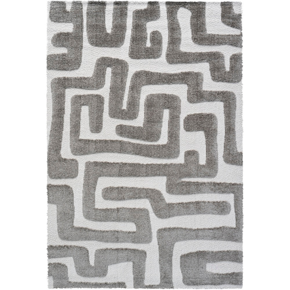 Lillian Gray and Ivory Recycled Polyester Area Rug