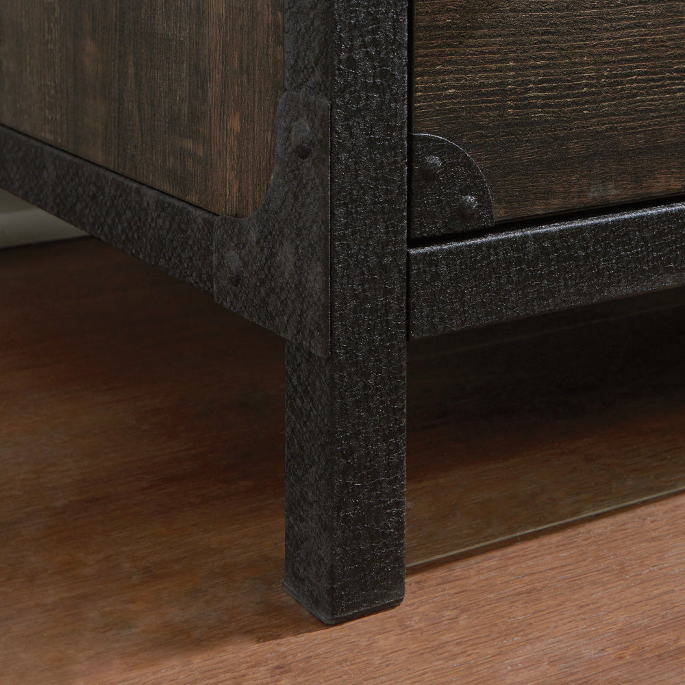 Sauder Steel River Lateral File, Carbon Oak Finish