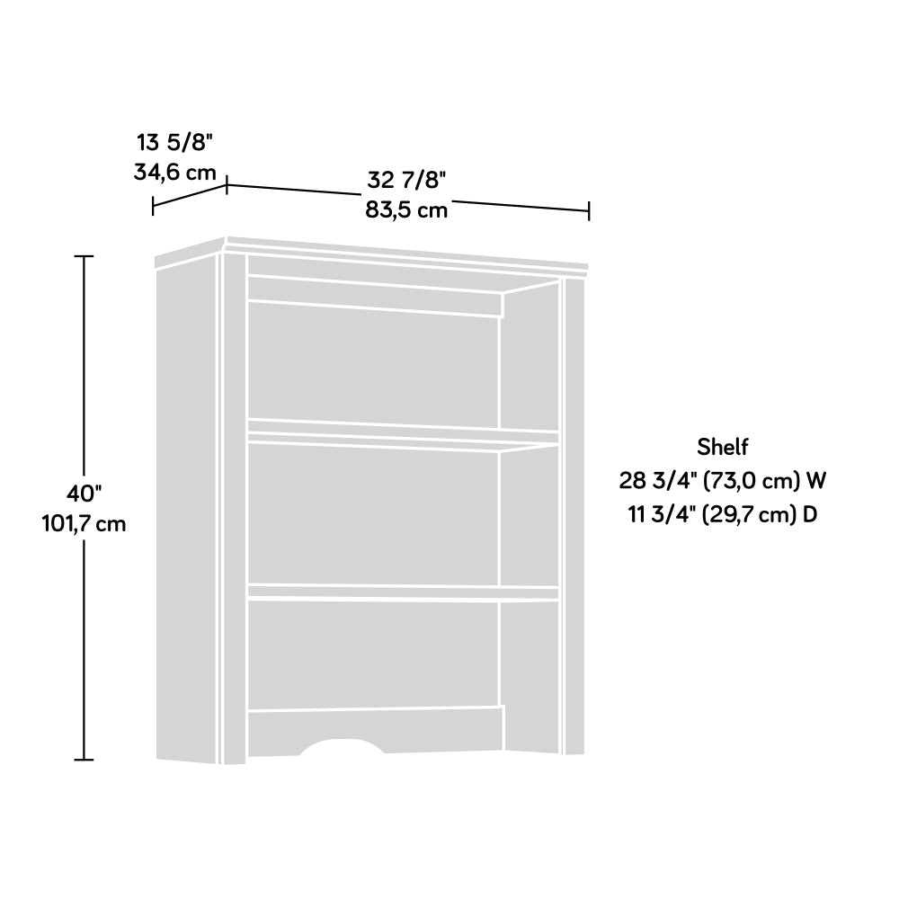 Sauder Hammond 2-Shelf Library Hutch for Cabinet, Chalk Oak Finish