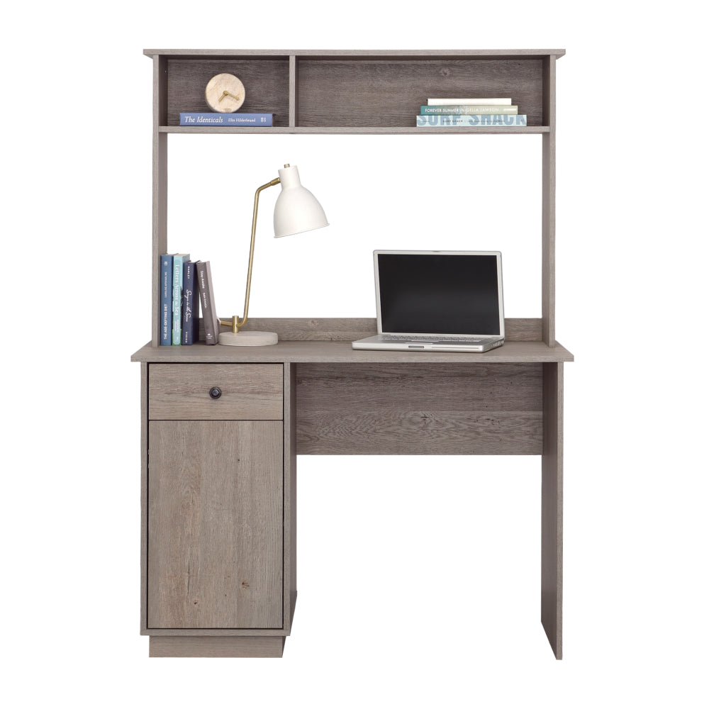 Sauder Sundar 43"W Computer Desk with Hutch, Mystic Oak
