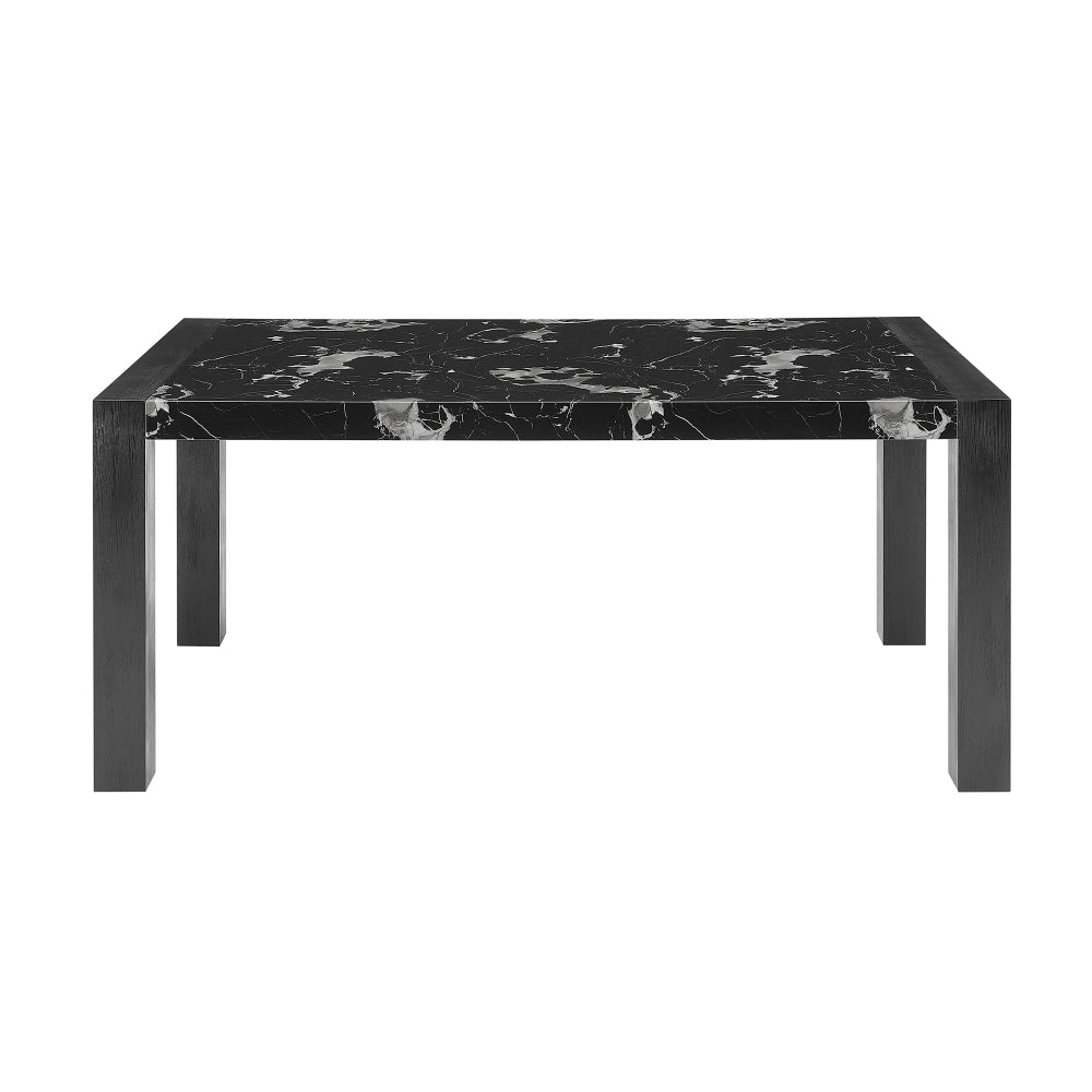 Black Dining Table and (4) Charcoal Dining Chairs