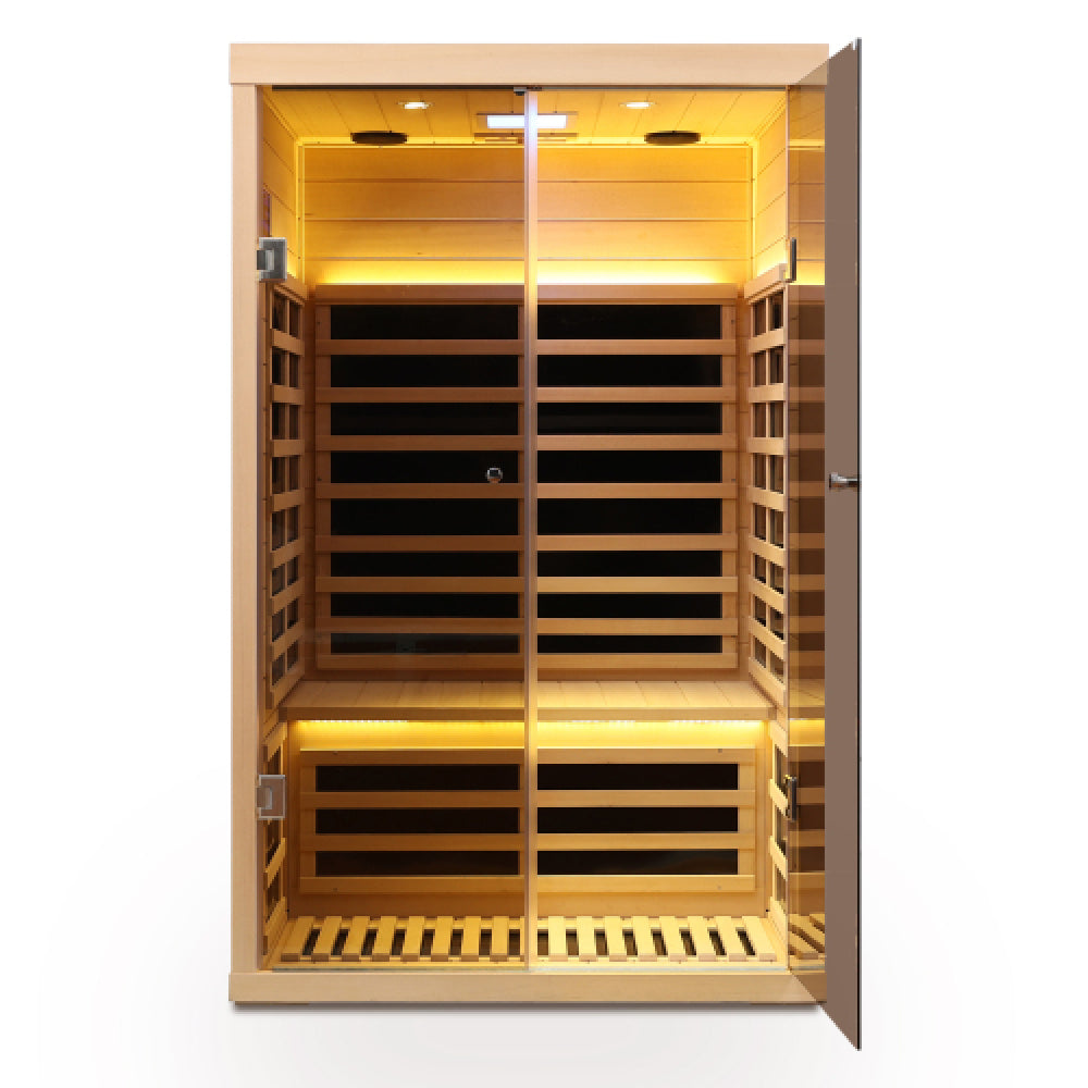 Two person hemlock sauna far-infrared sauna room