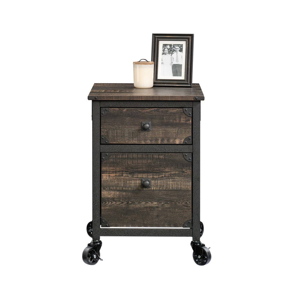 Sauder Steel River File Pedestal, L: 20.87" x W: 23.86" x H: 26.58", Carbon Oak Finish