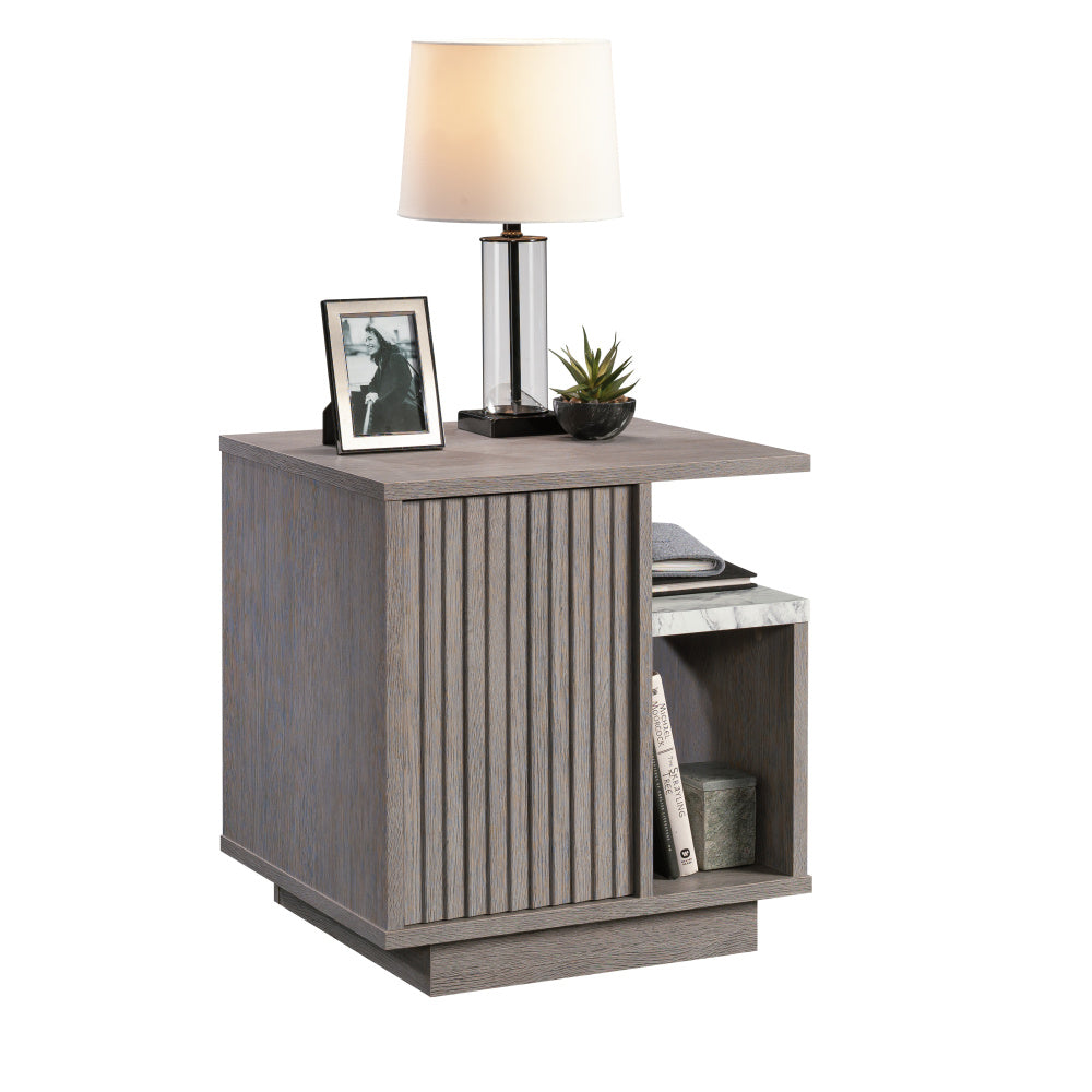 Sauder East Rock Nightstand, L: 21.18" x W: 19.45" x H: 22.36", Ashen Oak Finish