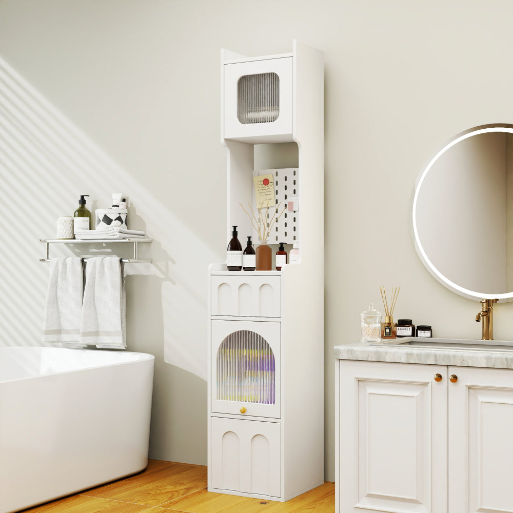 White Sideboard Storage Cabinet – Stylish & Multi-Functional with Glass Doors