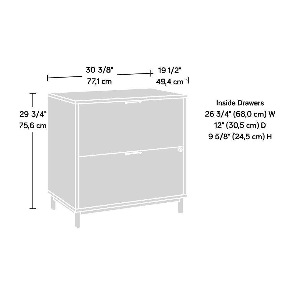 Sauder Portage Park Commercial Office File Cabinet, L: 30.35" x W: 19.45" x H: 29.76", Kiln Acacia Finish