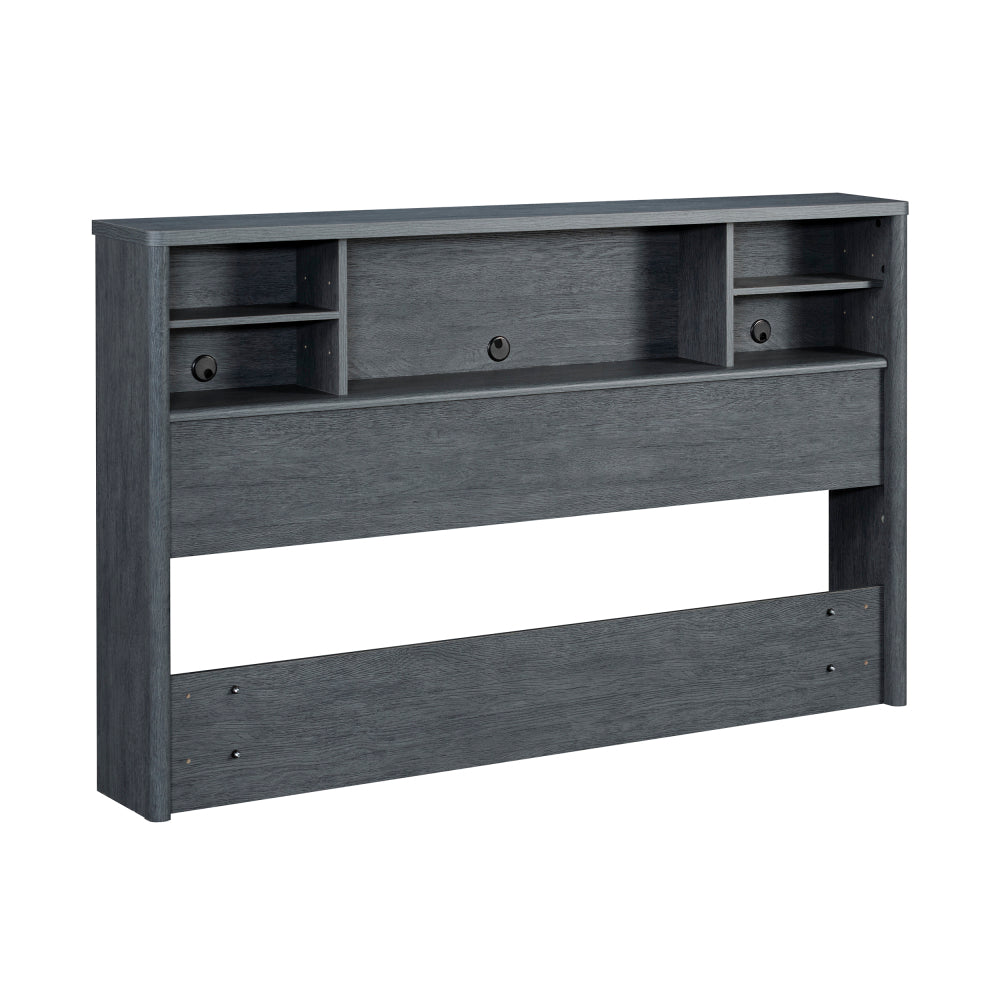 Full/Queen Bookcase Headboard, Denim+Brown finish