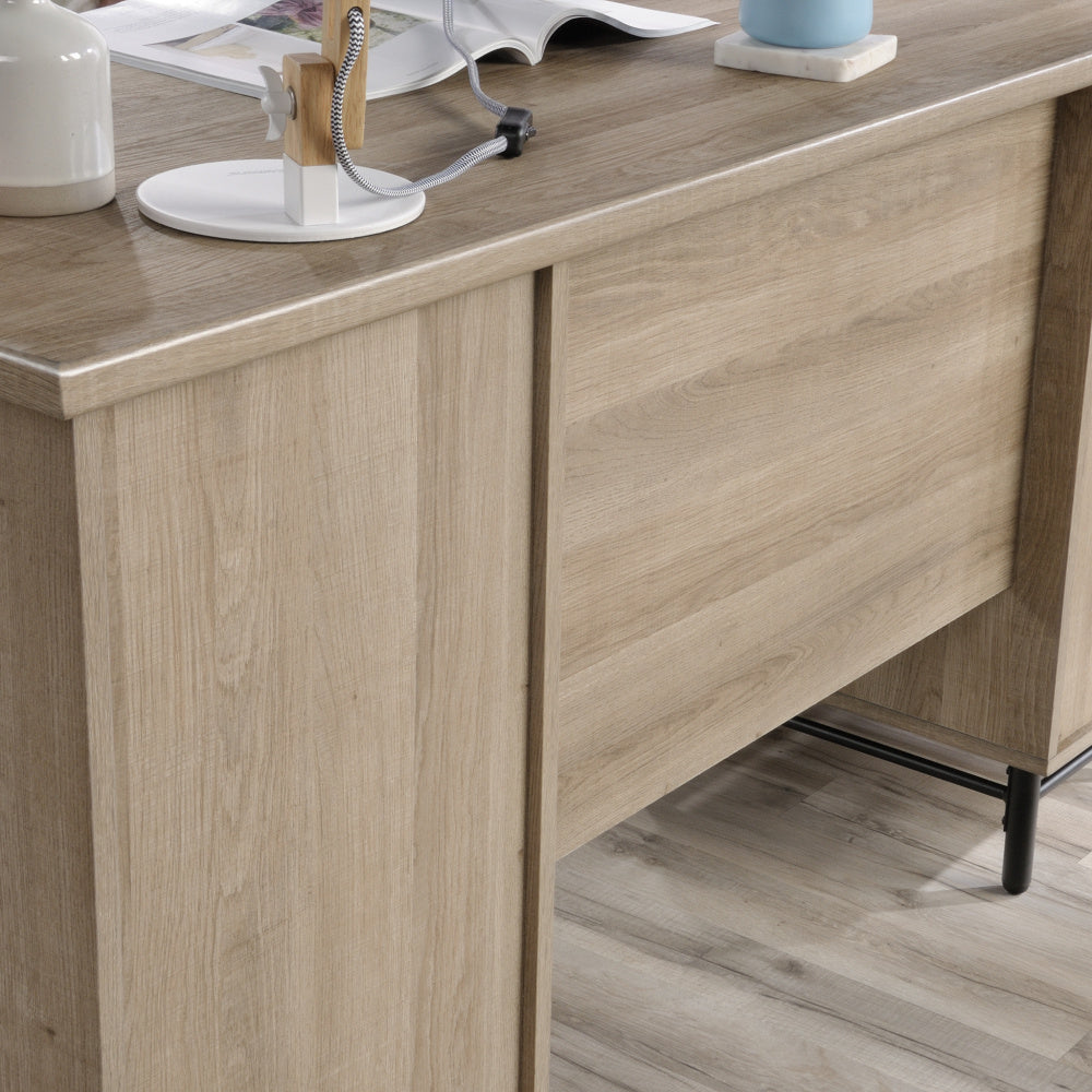 Sauder Anda Norr Executive Desk, Sky Oak Finish