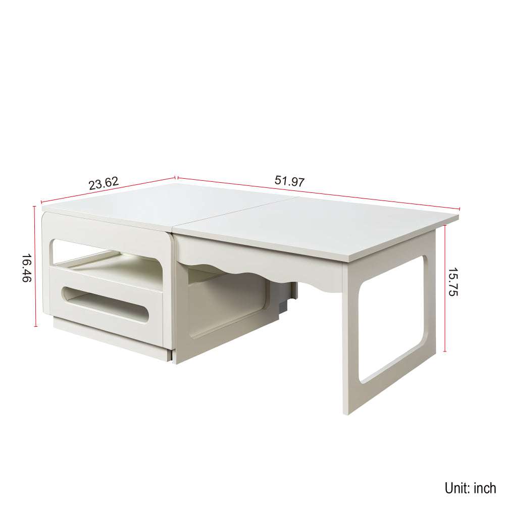 3 in 1 deformed Coffee Tables with Storage Cabinet for Living Room, Coffee Table with  for Dining Room