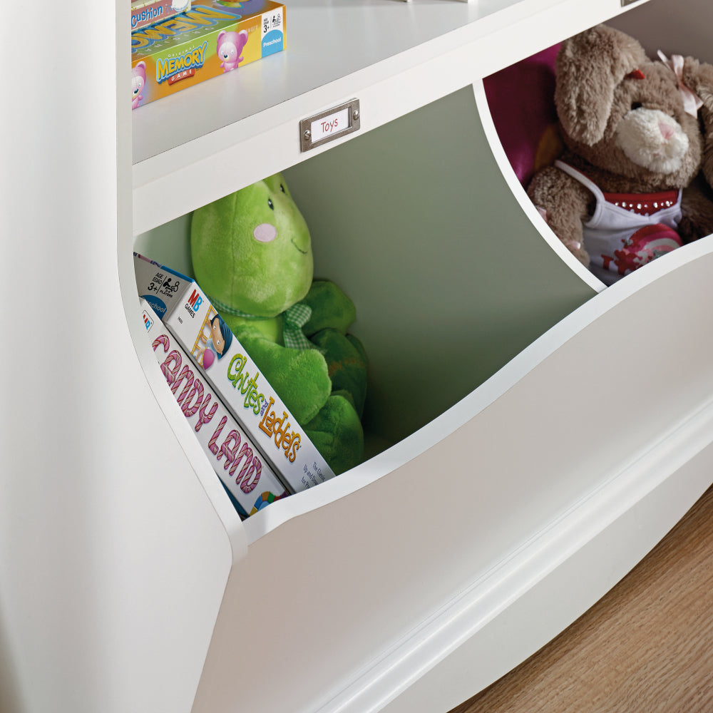 Sauder Pogo Storage Chest Organizer, Kids Bookcase, Toy Box Bin for Bedroom, Living Room, 41.12", Soft White