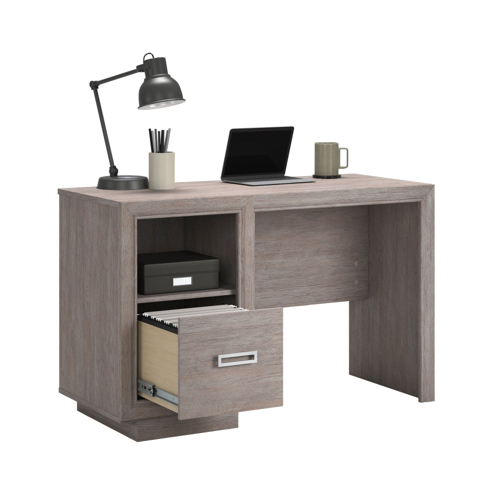Sauder Hayes Garden Desk with File Drawer, Ashen Oak Finish