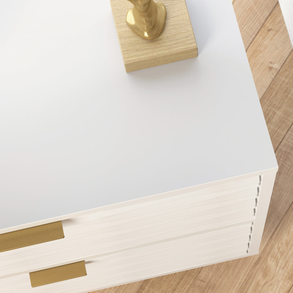Sauder Morgan Main 2 Drawer Side Table, White Finish