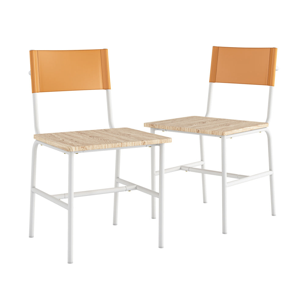 Sauder Boulevard Café Dining Chairs (Set of 2) White & Brown – Sauder