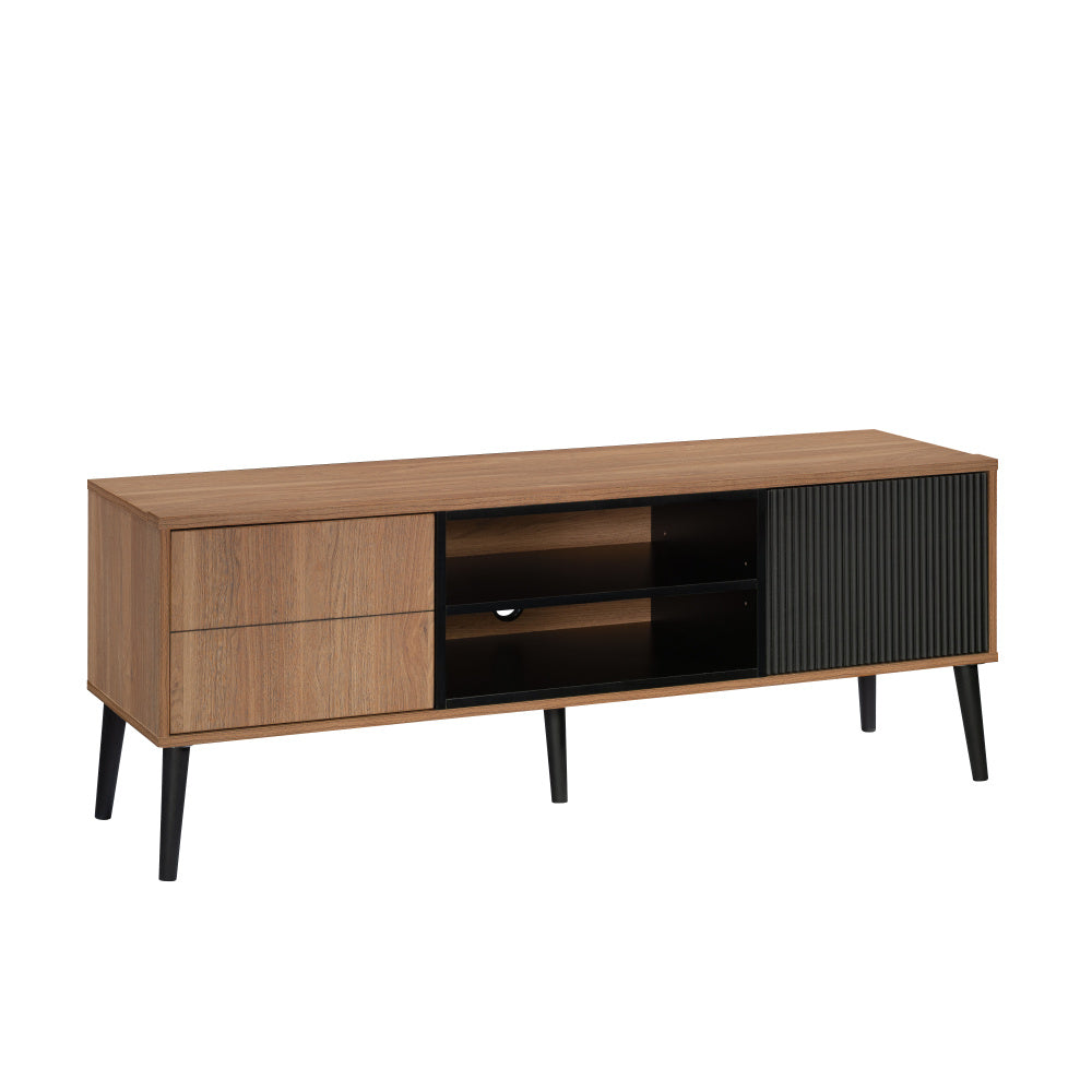 Sauder Ambleside Modern TV Credenza, L: 55.91" x W: 15.67" x H: 20.87", Serene Walnut