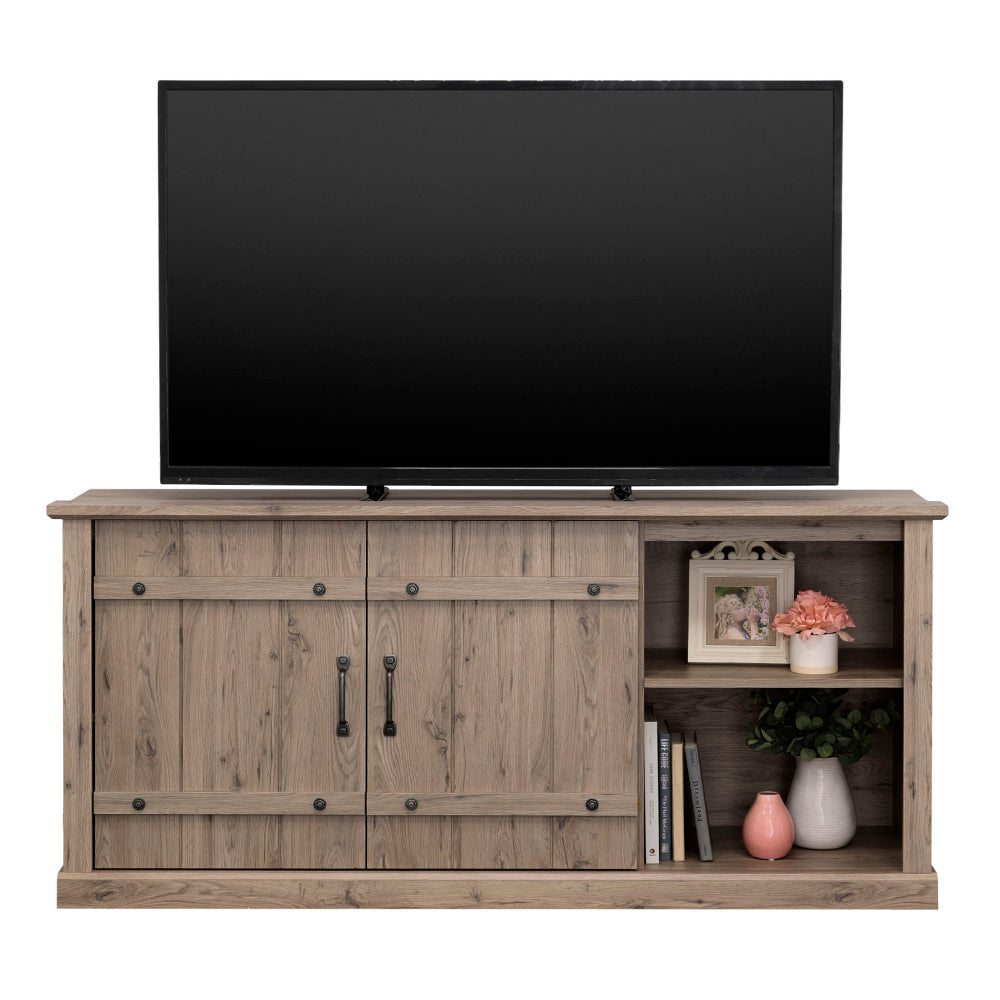 Sauder Sauder Select TV Credenza Mystic Oak with Raven Oak Accent