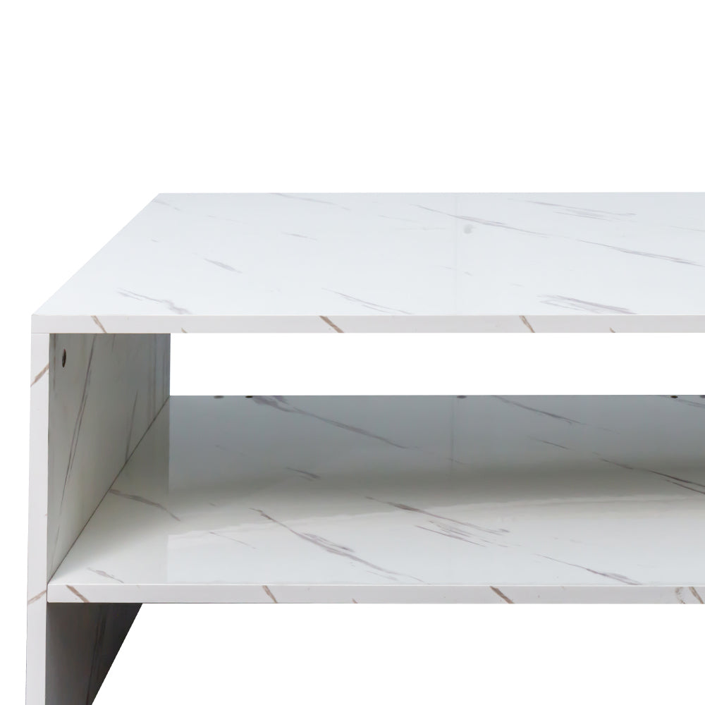 Coffee table with unique architectural shape,white
