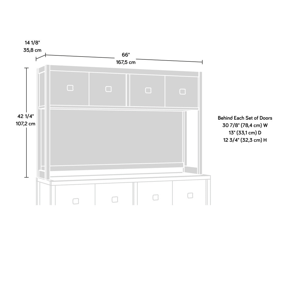 Sauder Cannery Bridge Commercial Office Hutch, in Sindoori Mango Finish